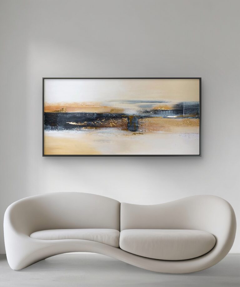 Abstraktní obraz v interiéru.