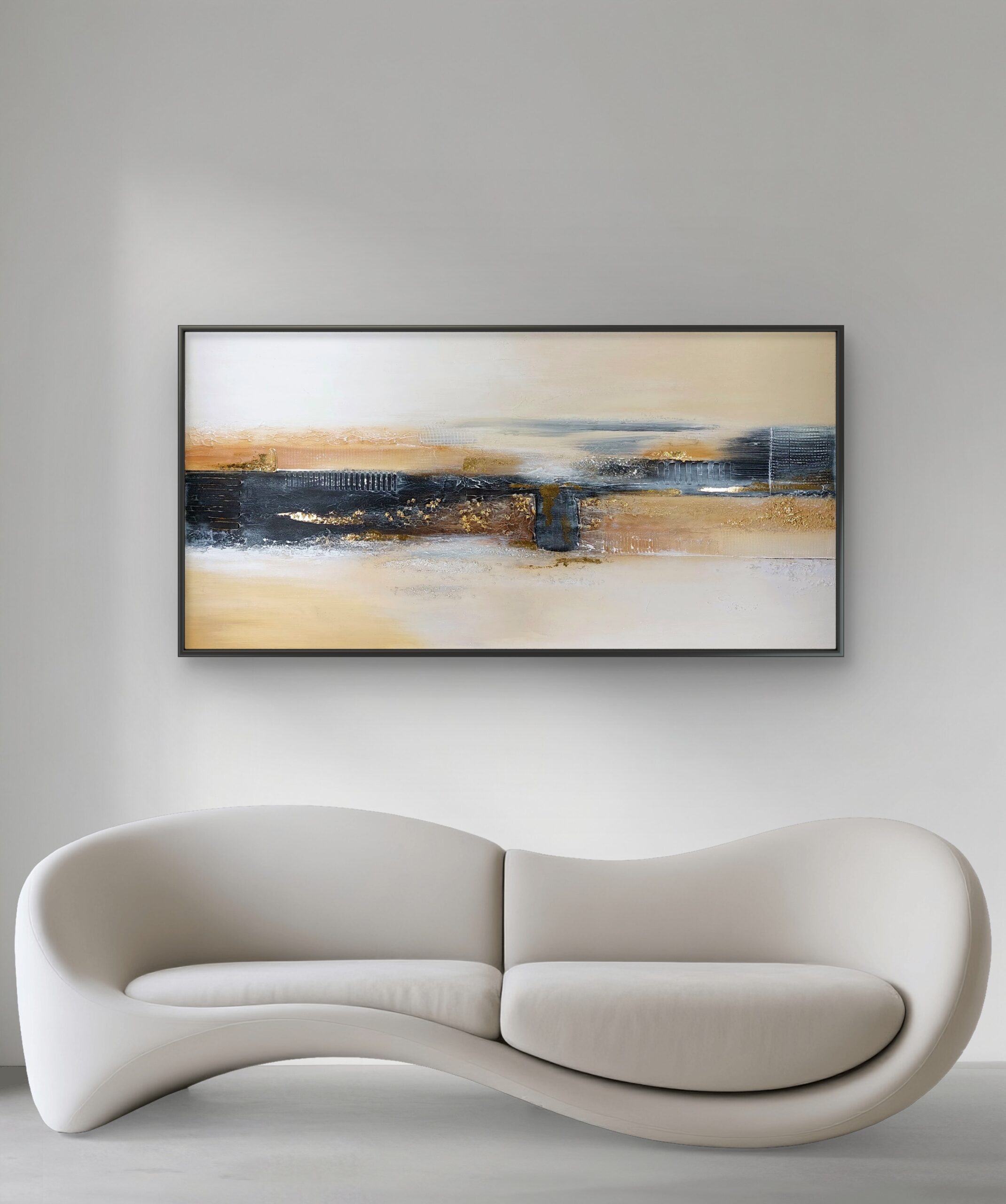 Abstraktní obraz v interiéru.